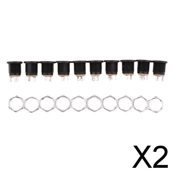2x10 Pieces 5.5x2.1mm DC Power Supply Jack Socket Female Panel Mount Connector