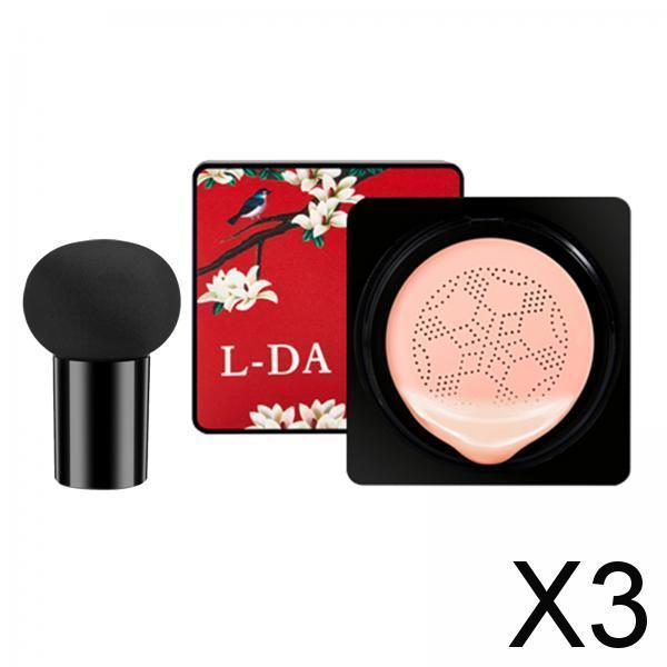 3xMushroom Head Air Cushion BB Cream Concealer Foundation Base Natural Color