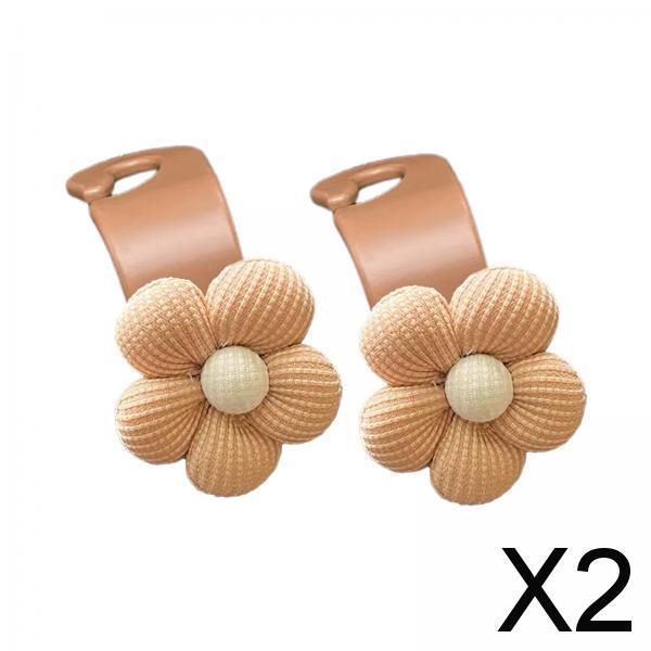 2xFlower Car Seat Headrest Hook Durable Hanger for Grocery Coat Umbrellas 2pcs Brown