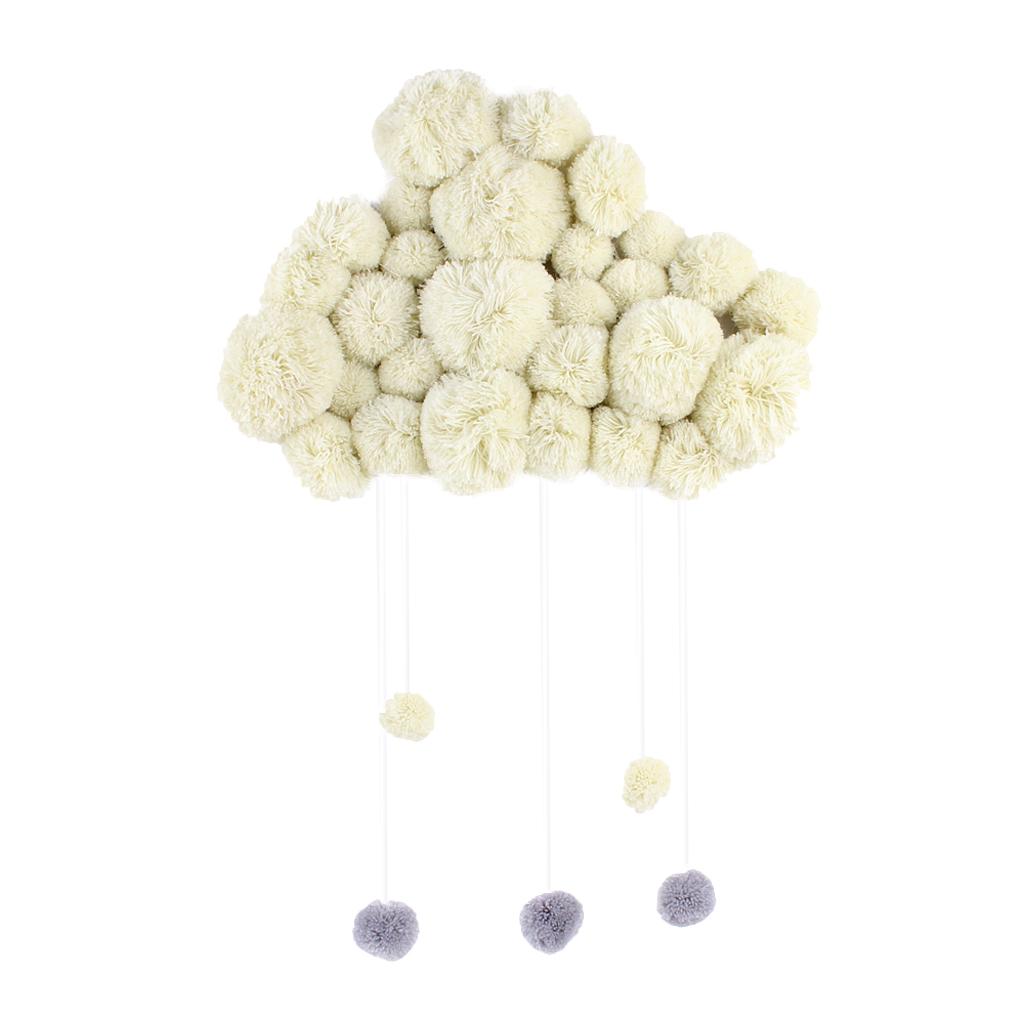 Baby Kids Room Nursery Home Cloud Raindrop Wall Mural Decor Beige
