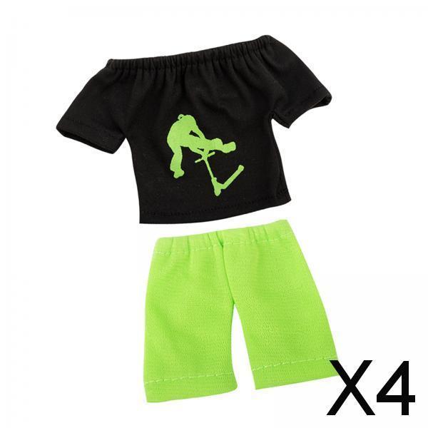 4xMini Finger Toy Set Finger Trousers and Tops Sensory Activity Skateboard