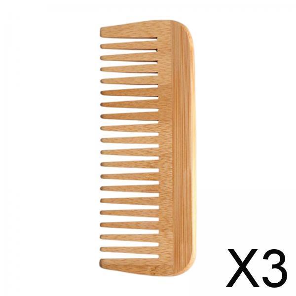3xBamboo Hair Comb Wide Tooth Detangling Comb Detangling for wet and dry Hair