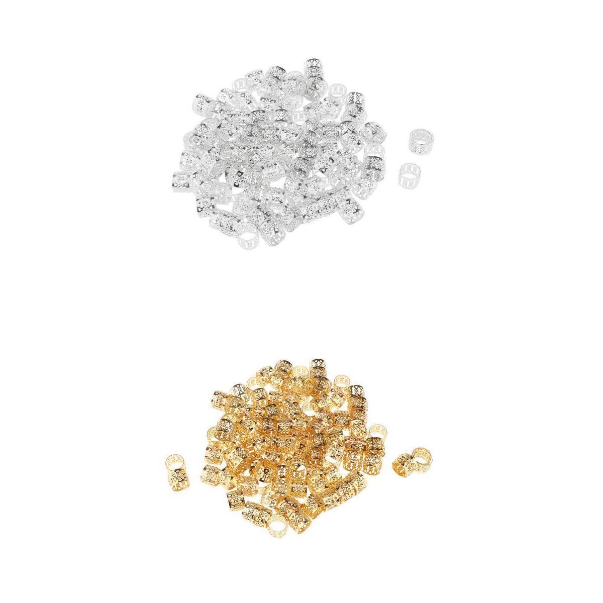 200Pcs Heart Metal Cuffs Hair Extension Decorations Dreadlocks Beads Tubes