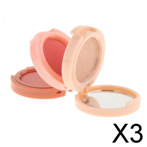 3xBlush Palette Multifunctional Face Palette Blush Powder for Holiday Gift Set Style A