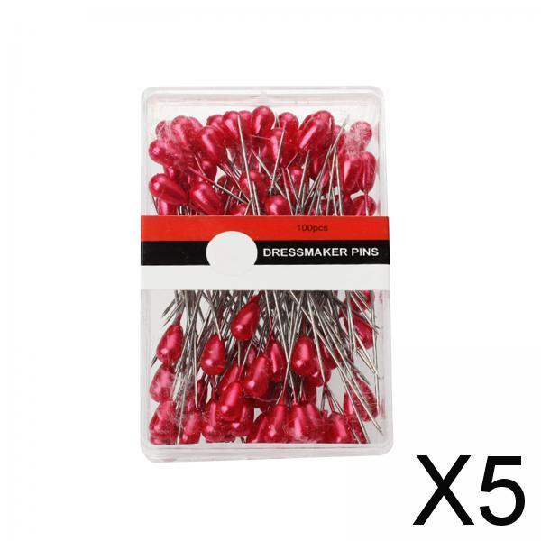 5x1500x Straight Pins Locating with Box Sewing Pins for Dressmaker DIY Project red