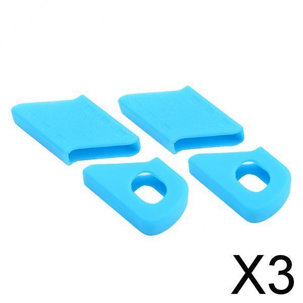 3x2 Pairs Bike Chain Set Boots Crankset Crank Arm Protector Covers Caps Blue