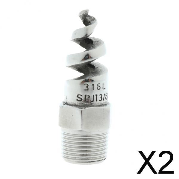 2xSpiral Jet Cone Atomization Spray Nozzle 3/8 Male 316 Stainless Steel"