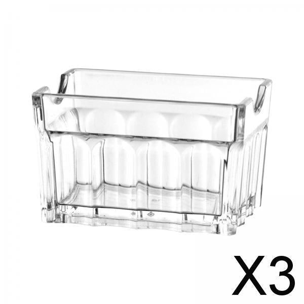 3xAcrylic Sugar Packet Holder Tissue Tea Bag Bowl for Coffee Bar Kitchen Hotel 8.8cmx6.2cmx5.5cm