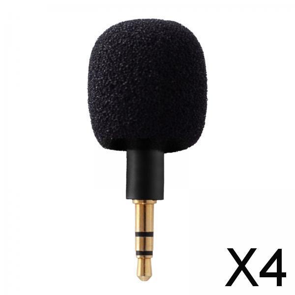 4xMini Condenser Microphone Anti Interference for Cell Phone Black Three Level
