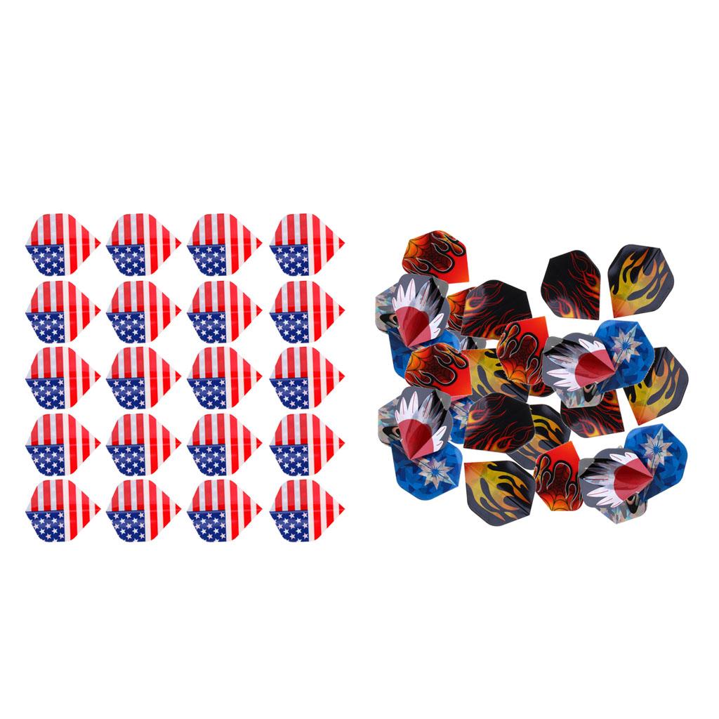 50 Pieces USA National Flag Flame Pattern Professional Standard Dart Flights