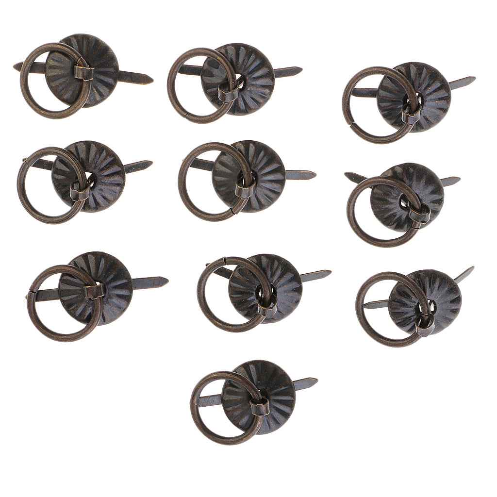 10 Piece Vintage Iron Round Sun Shape Cabinet Kitchen Cupboard Dresser Drawer Door Pull Handle