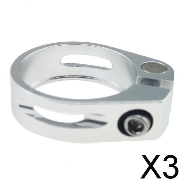 3x34.9mm SeatPost Clamp Tube Clip Quick Release Mountain Road Bike Part Silver