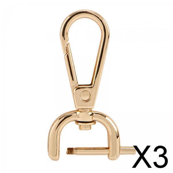 3xSwivel Snap Hooks Replacement DIY Crafts Trigger Clips Swivel Lobster Clasps 16mm Gold