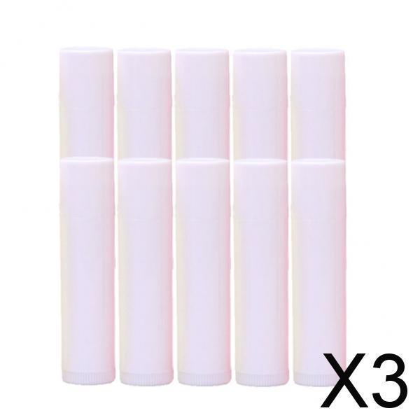 3x10x 5G Empty Lipstick Tubes Refillable Lip Gloss Balm Bottles Vials White