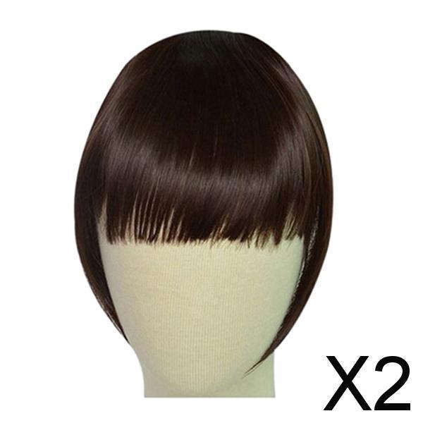 2xHeat Resistant Synthetic Hair Bang Clip In On Bang Fringe Hair Extension 04