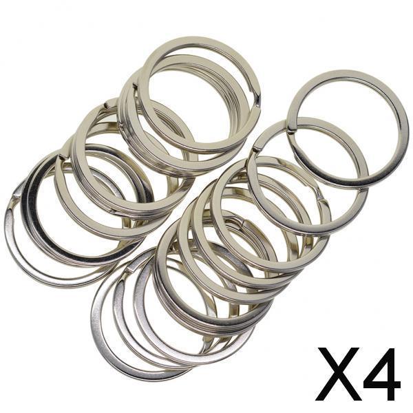 4xVarious Split Key Rings Keys Chain Bag Charms Clasp flat round circle clip 1