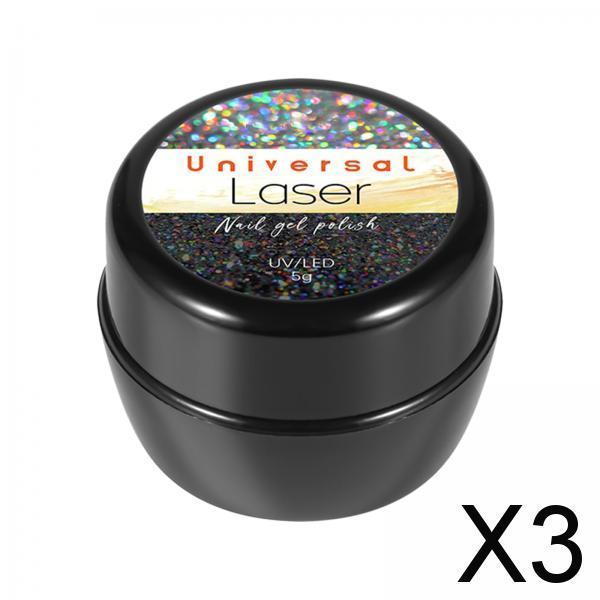 3xGlitter Gel Nail Polish Saprkling Sequins for Home DIY Manicure Nail Art