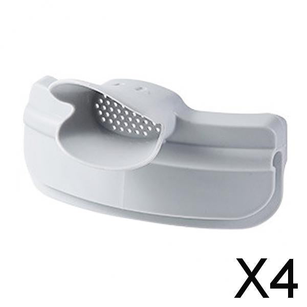 4xPour Soup Funnel Clip-on Round Pot Soup Spout Water Deflector Kicthen Gray