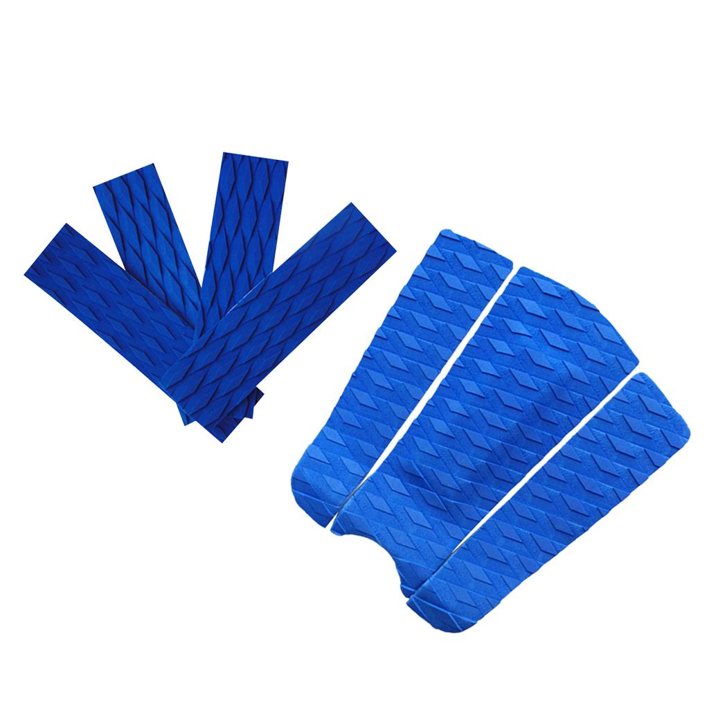 7 Pieces Blue EVA Surfboard Kiteboard Surf Traction Pad Deck Grip Tail Pads