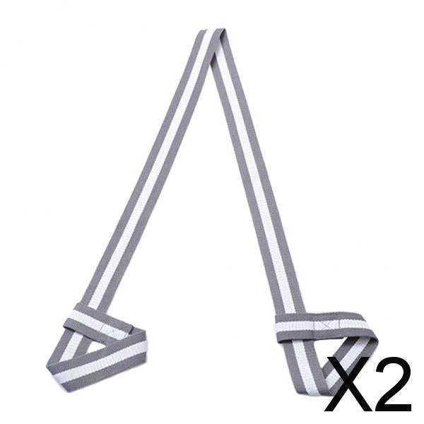 2xCotton Yoga Mat Strap Pilates Mat Carrier Fitness Stretchy Loop Grey White