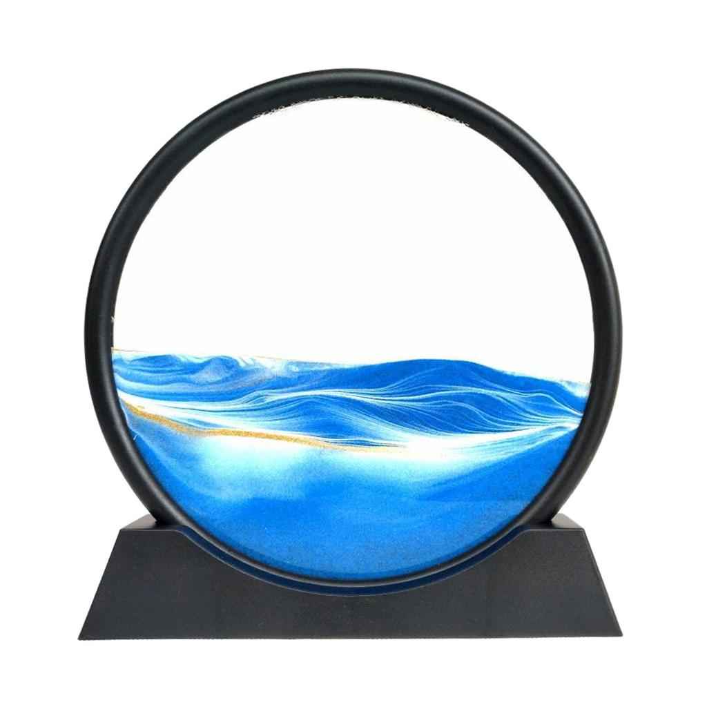 Moving Sands Art Picture 3D Dynamic Deep Sea Sand-scape 7in Blue