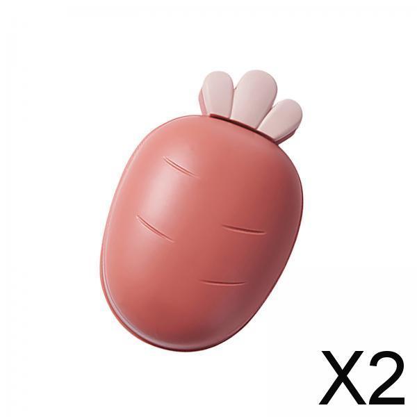 2xCarrot Soap Dish Self Draining Cartoon for Countertop living Room Red