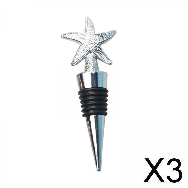 3xMetal Bottle Stopper Decorative Airtight Leak Proof for Restaurant Birthday