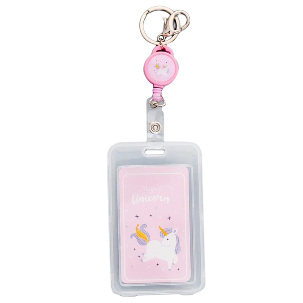 Credit Card Bus Pass ID Badge Holder Jumping Unicorn