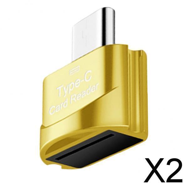 2xUSB 3.1 SD/ TF OTG Memory Card Reader Type C Adapter for Samsung Macbook Golden