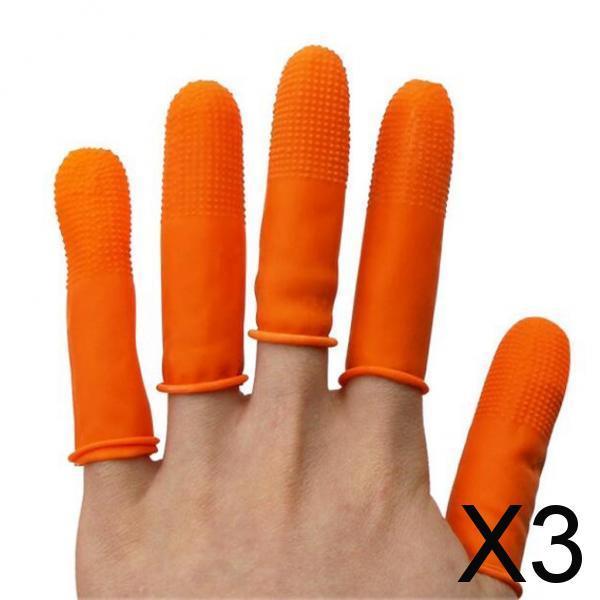 3x100Pieces Disposable Latex Non-Slip Fingertips Gloves Set