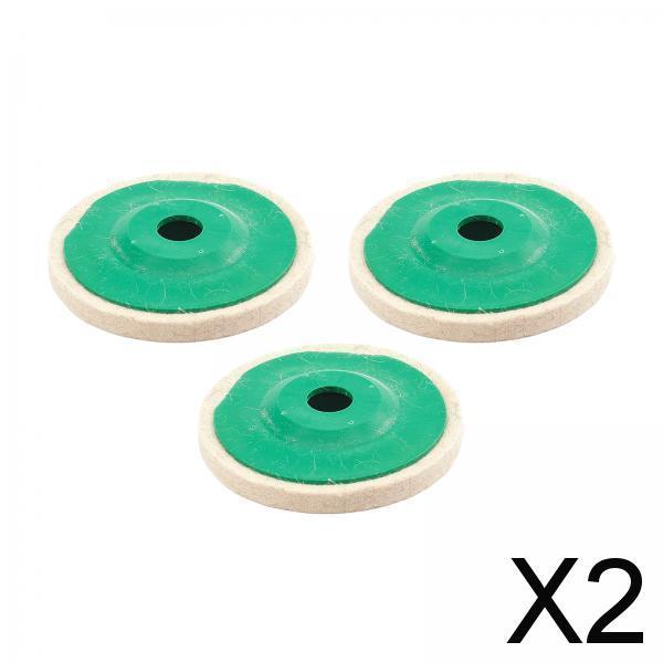 2x3Pcs Felt Wool Buffing Wheel Angel Grinder Polishing Disc Pad for Marble Green