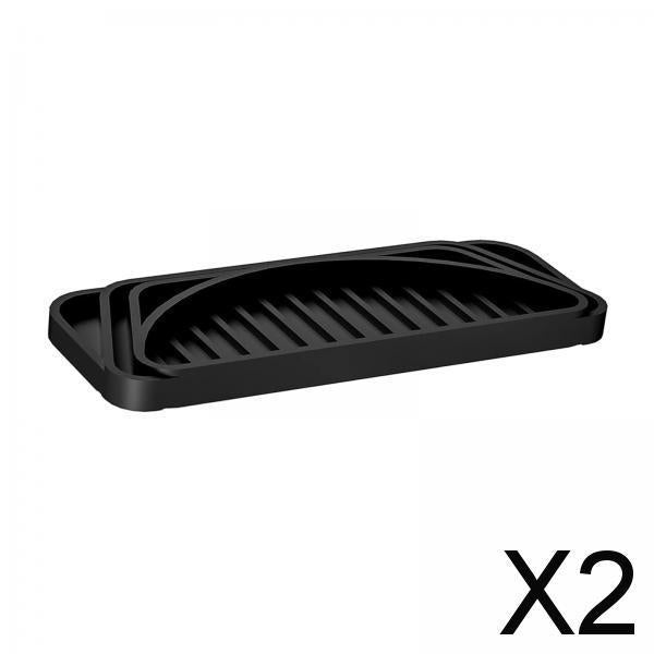 2xRefrigerator Water Drip Tray Silicone for Water Dispenser Fridge Ice Machine black