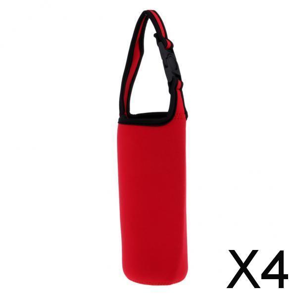 4xNeoprene Insulated Water Bottle Cup Cooler Carrier Cover Sleeve Red