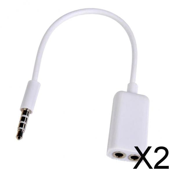 2x3.5mm Audio Cable Adapter AUX Stereo Splitter 3.5mm Male to 2 Port Female
