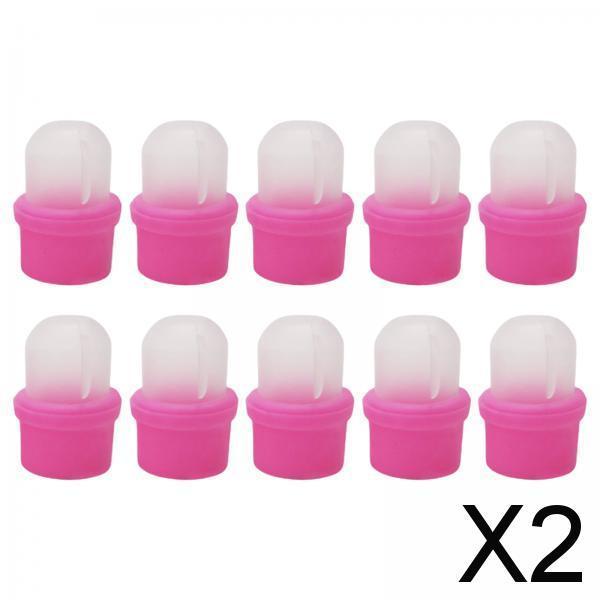 2x10x Plastic Nail Art Polish Remover Clips Soak Off Caps UV Gel Wrap Cleaner