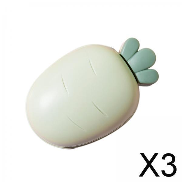 3xCarrot Soap Dish Self Draining Cartoon for Countertop living Room Green