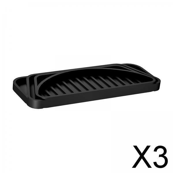 3xRefrigerator Water Drip Tray Silicone for Water Dispenser Fridge Ice Machine black