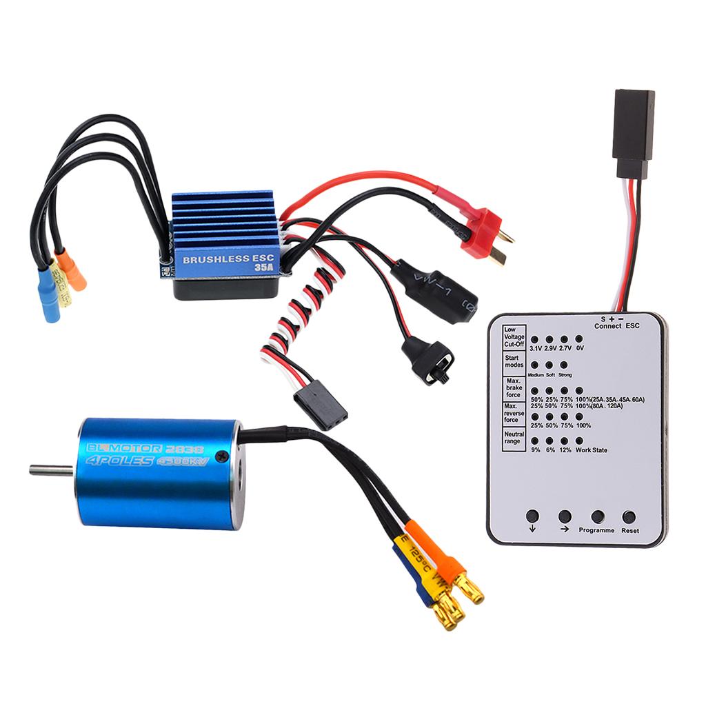 2838 4500KV Brushless Motor+35A Brushless ESC for 1/12 1/14 1/16 RC Car DIY