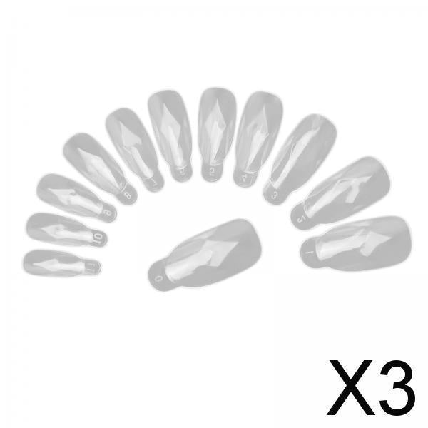 3xPlastic Artificial False Nail Tips Fake Nails Fingernail Nail Art