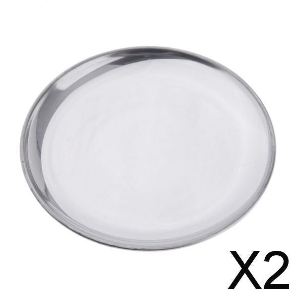 2xStainless Steel Round Plates 17CM