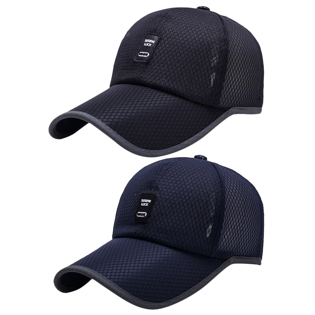 2 Pieces Unisex Snapback Baseball Cap Outdoor Sports Mesh Hat