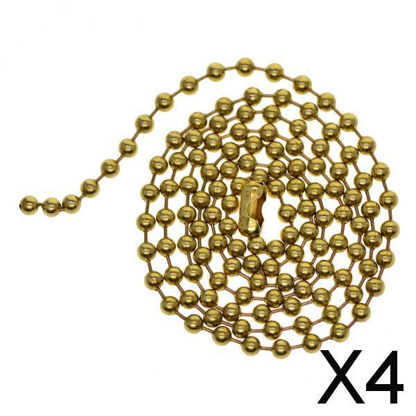 4x1Strand Brass Round Beads Ball Chain Connecor for Jewelry Making 20inch