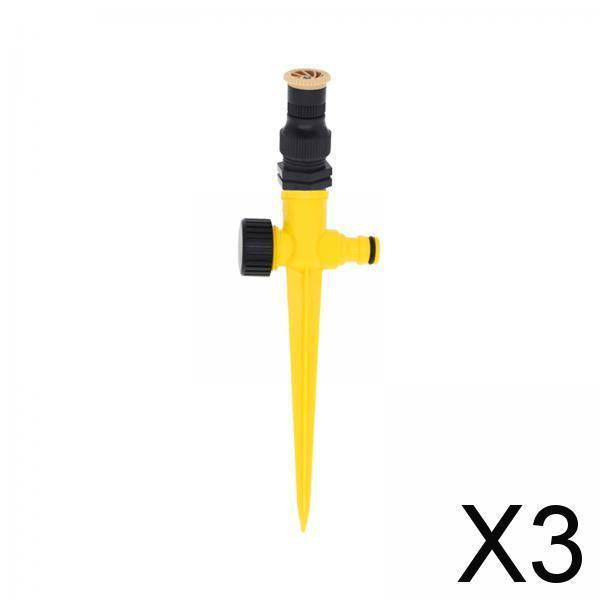 3xLawn Sprinkler Adjustable 360 Degree Automatic Rotating Yard Sprinkler