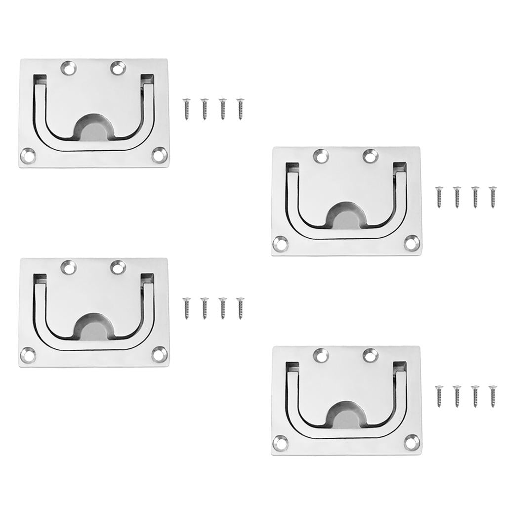 Boat Hatch Locker Lift/ Pull Ring Handle 316 Marine Stainless Steel 4pieces
