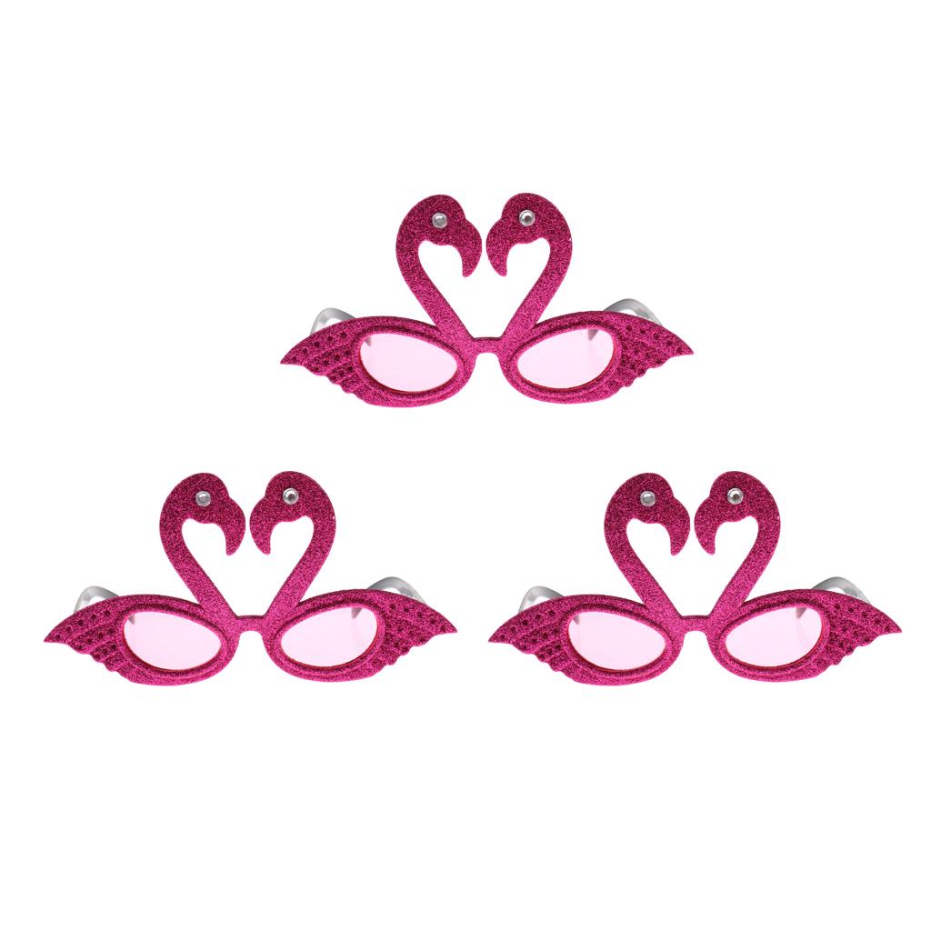 3ps Hawaiian Tropical Glitter Flamingo Sunglasses Party Glasses Fancy Dress