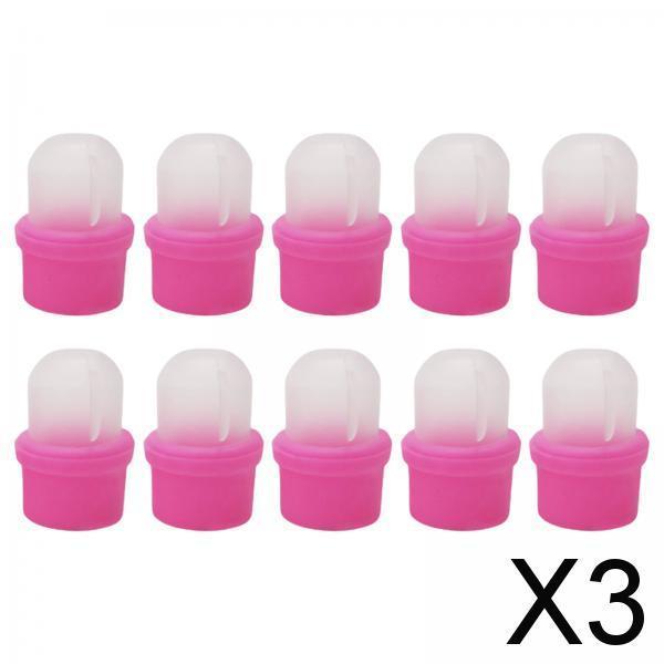3x10x Plastic Nail Art Polish Remover Clips Soak Off Caps UV Gel Wrap Cleaner