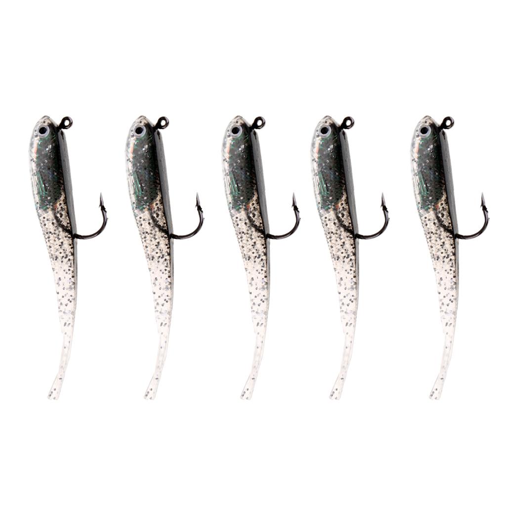 Vivid Minnow Fishing Lures Soft Baits 3D fish eye Artificial Baits 5pcs
