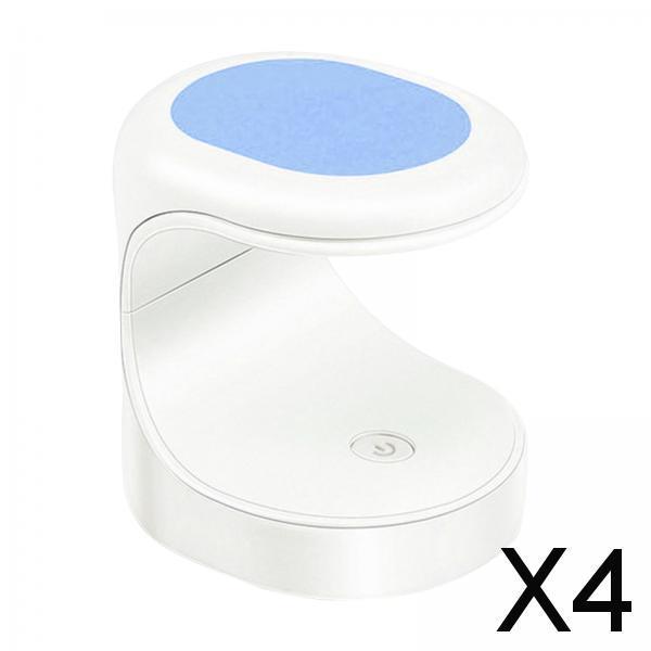 4xMini Nail Dryer Lamp Gel Polish Egg Shape UV LED Lamp Pocket Size Blue