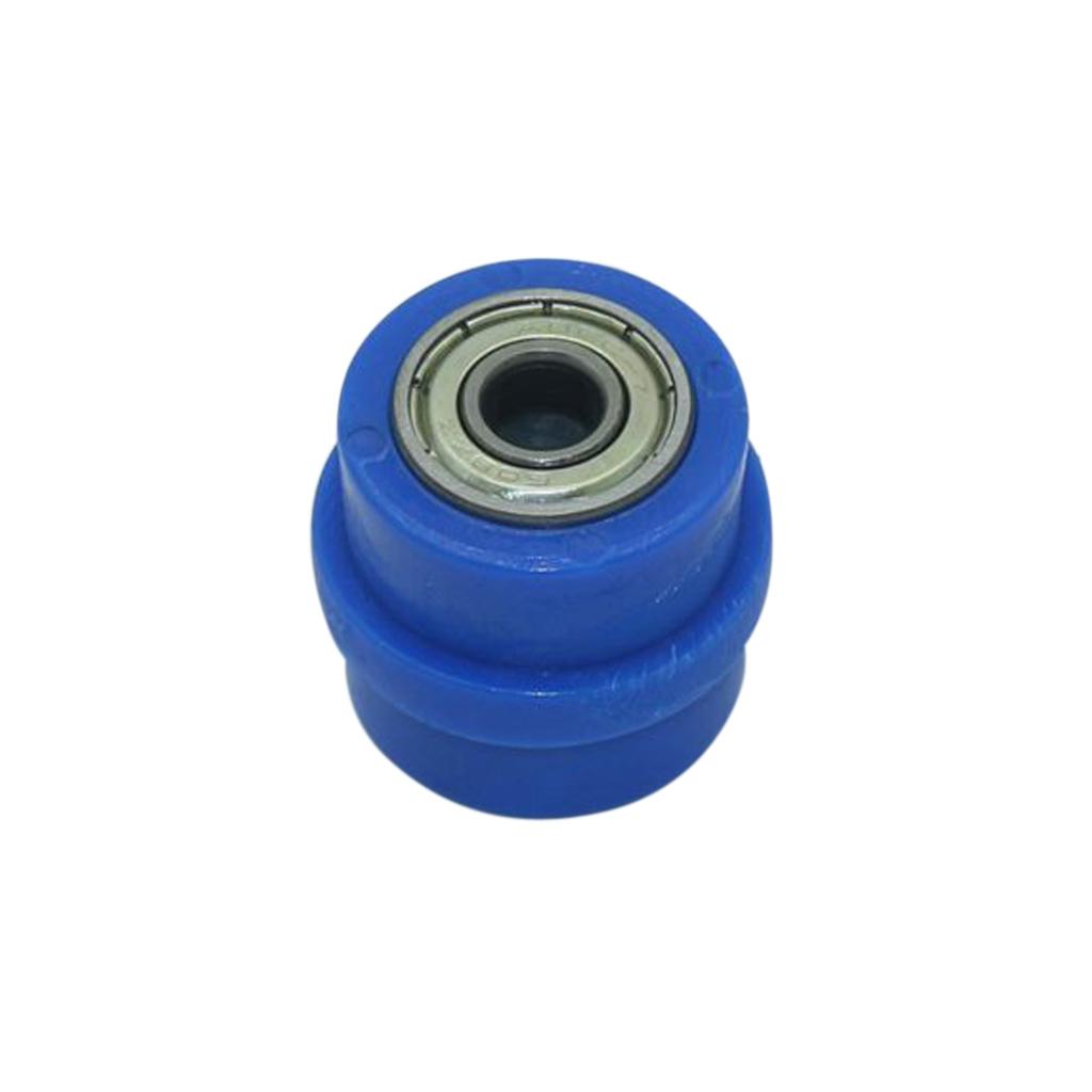 Motorcycle 8mm Chain Pulley Roller Slider Tensioner Wheel Guide Kit Blue