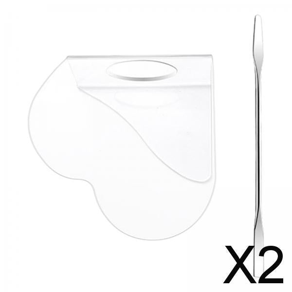 2xAcrylic Makeup Foundation Mixing Palette with Spatula Heart with Spatula